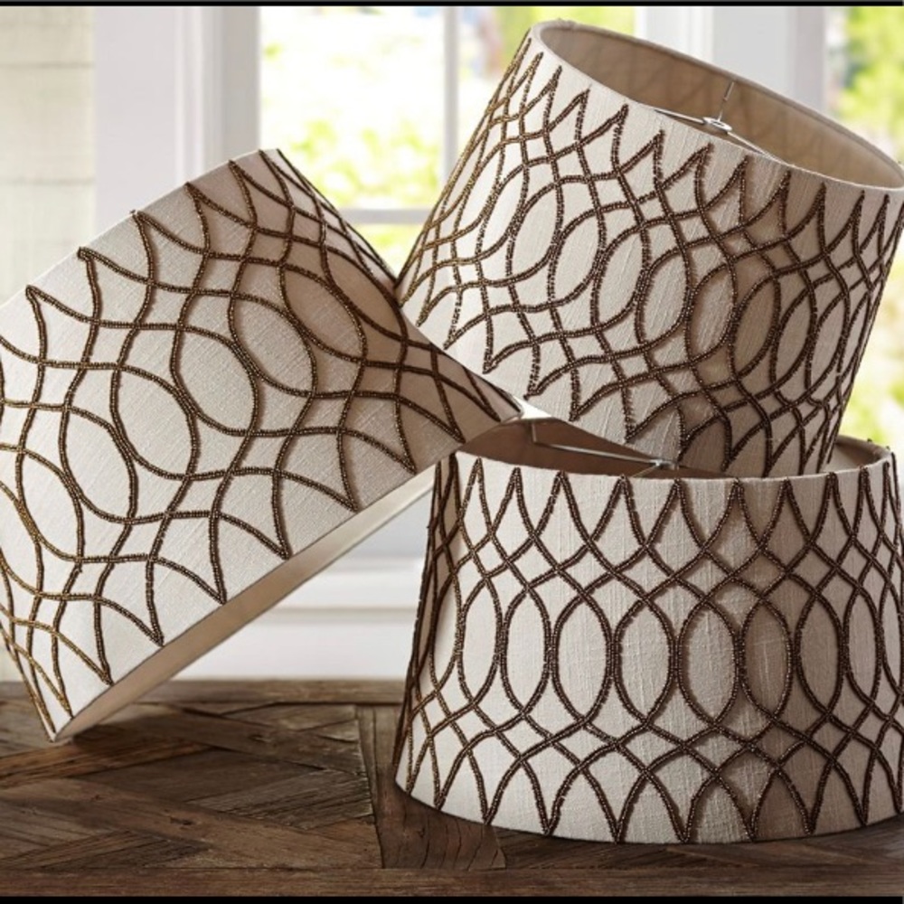 Pottery Barn Veronica Beaded Tapered Shade. NEW SOLD OUT IN STORES & ONLINE